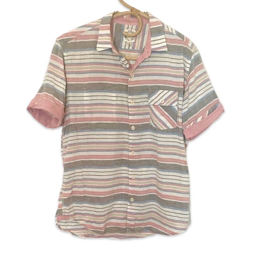 Men’s linen cotton striped shirt by BTNS